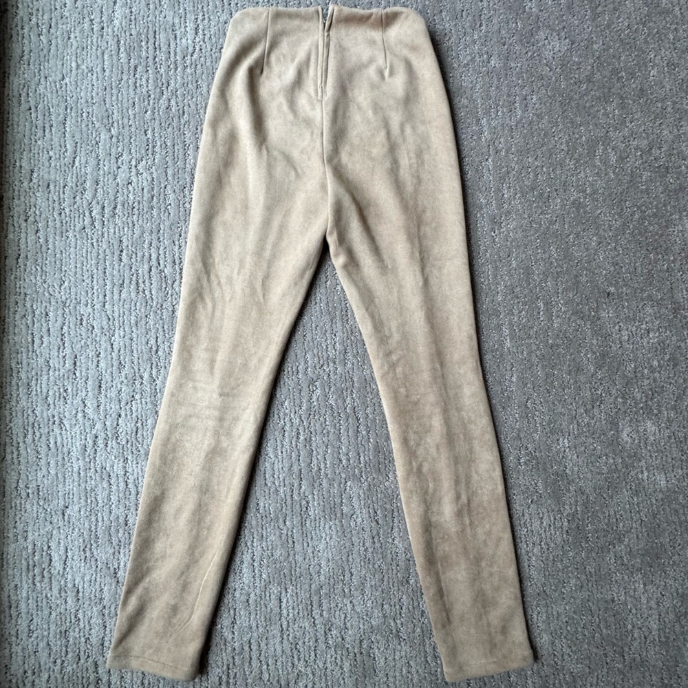 BlankNYC Womens Faux Suede Leggings 24 Tan High Rise Skinny Back Zip